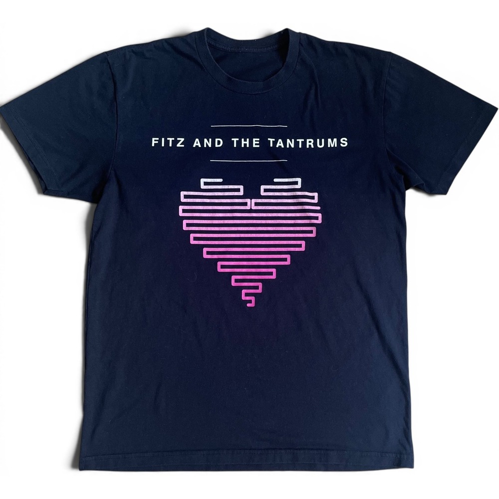 Fitz and the Tantrums Band Graphic Tee Black Heart Pink Gradient Mens Medium